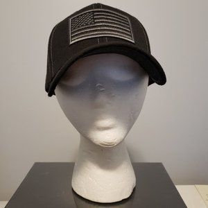 Big Bear USA American Flag Baseball Cap Hat, Black